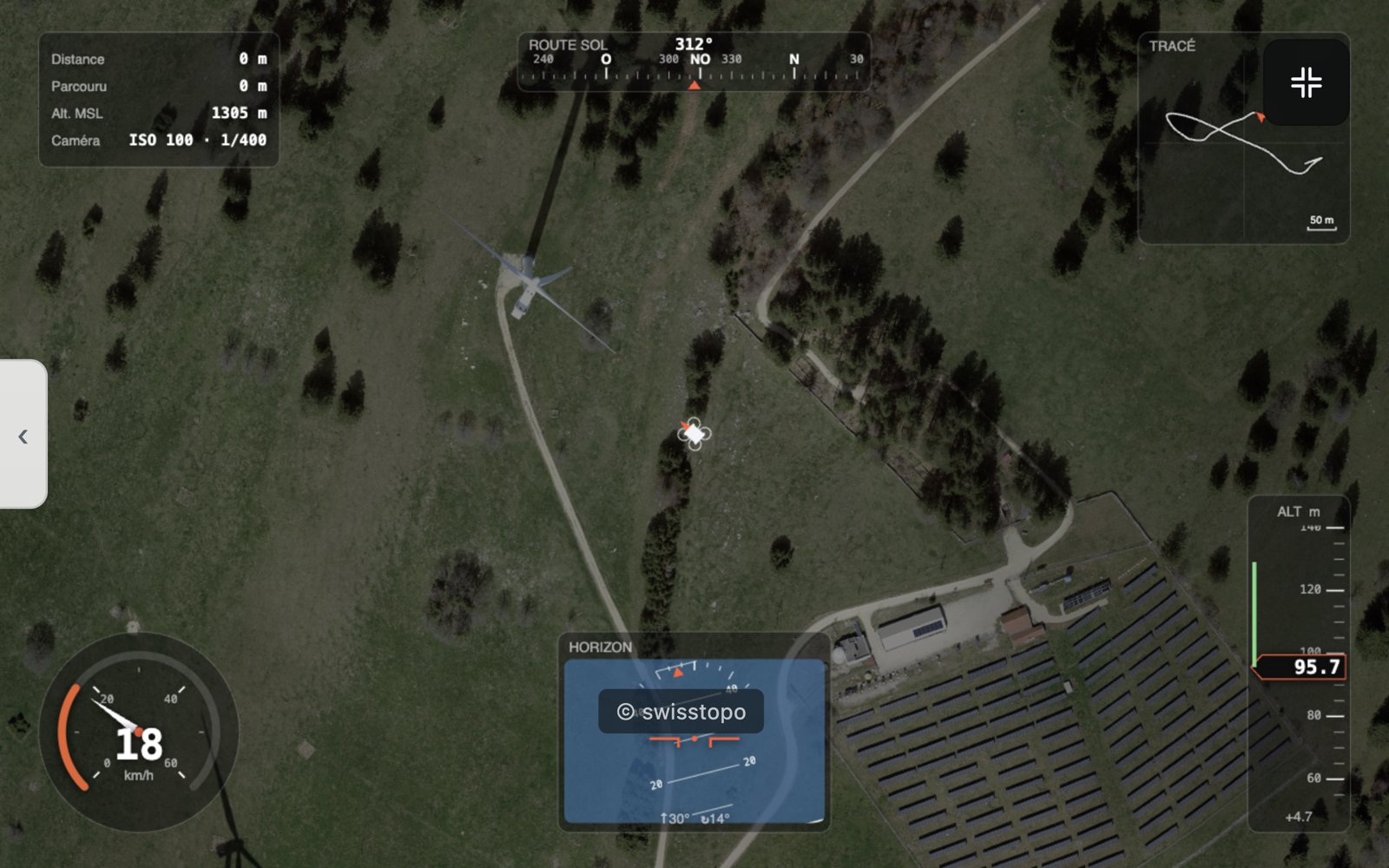 Le tracé vu du ciel